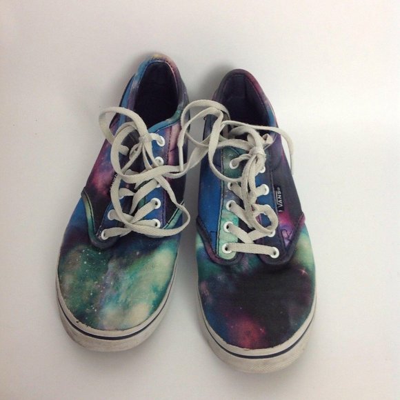 Vans Off The Wall Blue Purple Black Galaxy Skater Skate Sk8 Sneakers Sz 6 EU 36 - Picture 2 of 8